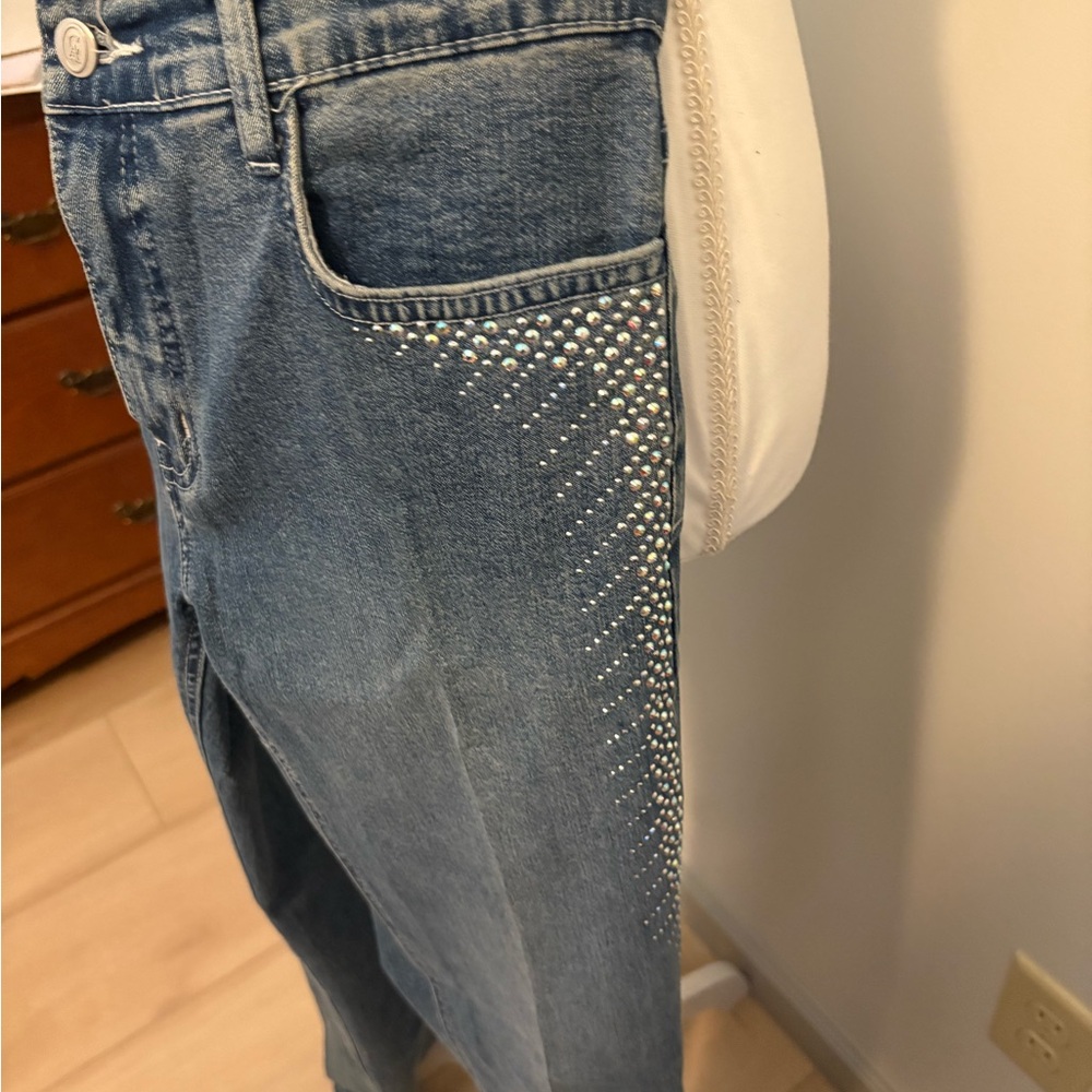Embellished Blue Denim Jeans